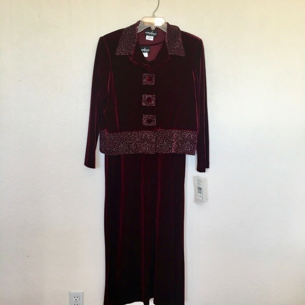𝅺POSITIVE Attitude 12P Red velvet dress 2 piece